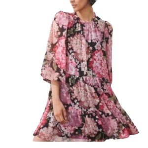 H&M Floral Balloon Sleeve Swing Dress